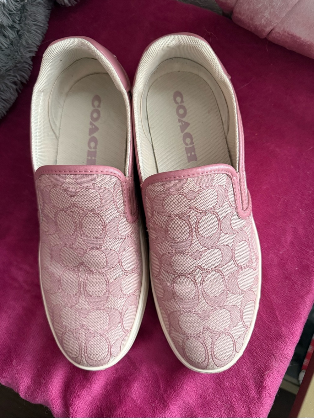 Coach Wells Slip-On Sneakers In Pink Size 9.5 View 2